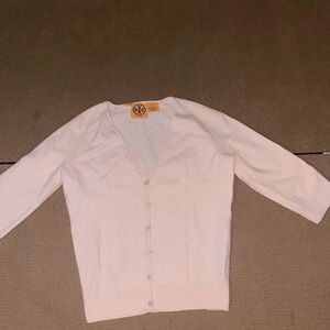 Tory Burch light pink WOOL V Neck Sweater M